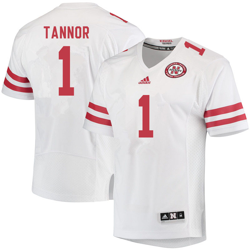 Men #1 Caleb Tannor Nebraska Cornhuskers College Football Jerseys Sale-White